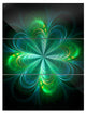 "Green Fractal Flower Blooming" Metal Wall Art, 3 Panels, 28"x36"
