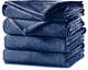 Sunbeam Velvet Plush Electric Heated Warming Blanket Twin Newport Blue