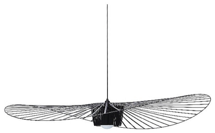 Lilly Pendant Lamp, Black, 55" in Dia