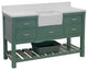 Charlotte 60" Bathroom Vanity, Sage Green, Quartz, Single