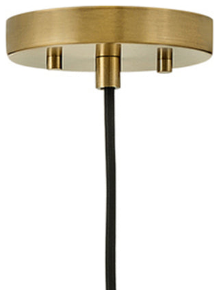 Lark Rumi 8.75" Single Globe Pendant, Lacquered Brass + Clear Seedy Glass