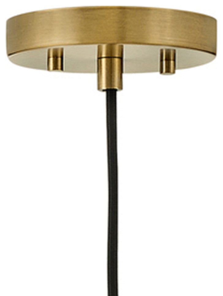 Lark Rumi 8.75" Single Globe Pendant, Lacquered Brass + Clear Seedy Glass