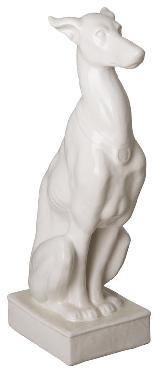 30 In Tall White Ceramic Whippet