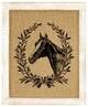 Horse Crest Burlap Wall Art