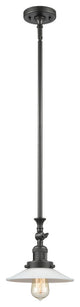 Halophane 1-Light Mini Pendant, Oil Rubbed Bronze, Matte White Halophane
