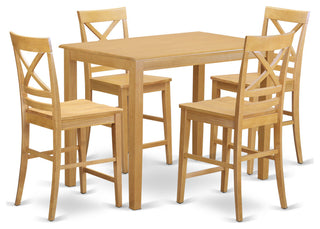 5 Pc Counter Height Pub Set -Pub Table And 4 Counter Height Dining Chair
