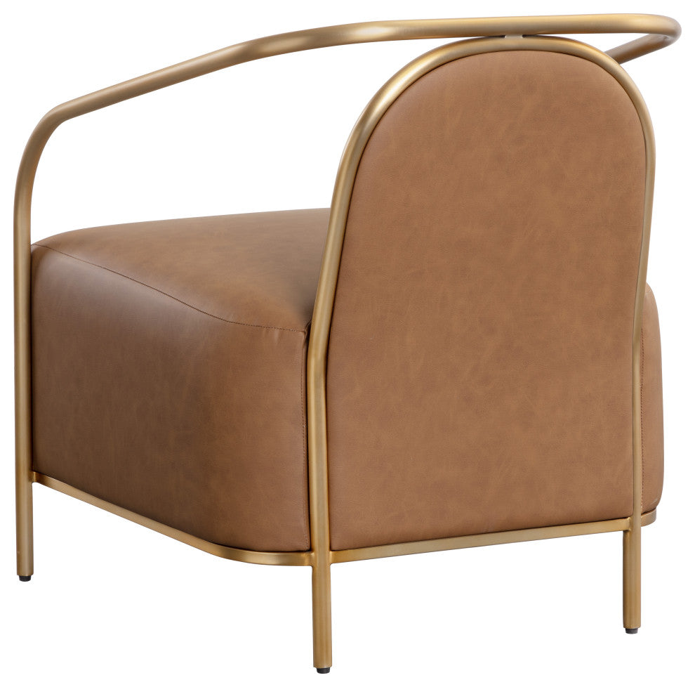 Cicero Lounge Chair, Milliken Cognac
