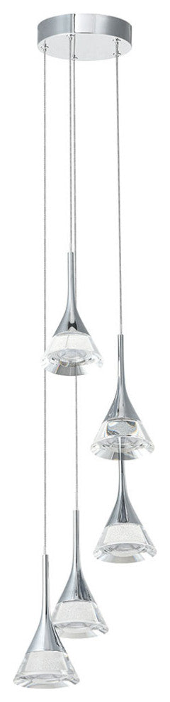 Amalfi 5-Light ETL Certified Integrated LED Chandelier Light, Polished Chrome