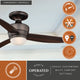 Adrian 44" Quiet Flush Ceiling Fan With LED Light Kit and Remote, Copper Bronze