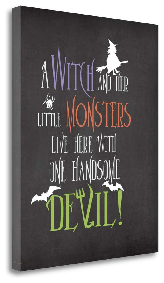 "Witch Monsters" By Jo Moulton,Ready to Hang Giclee Print on Gallery Wrap Canvas