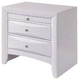 2 Drawers Nightstand, White