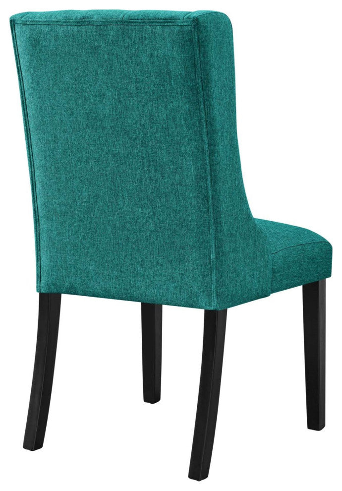 Side Dining Chair, Teal Blue, Fabric, Modern