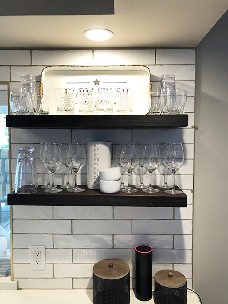 2"x10" Rustic, Floating Shelf, Heavy Duty, Dishes, Easy Hang Mounting Included,