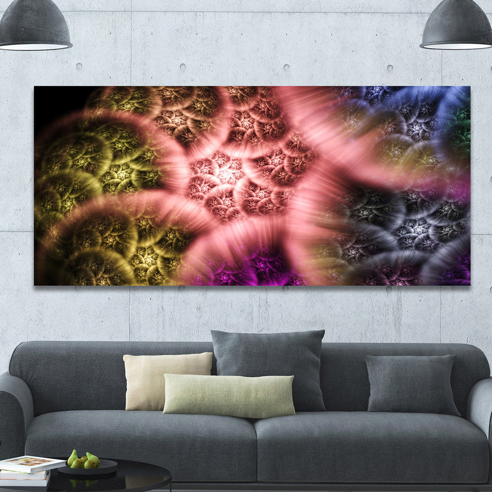 Biblical Sky with Multi Color Clouds, Oversized Abstract Canvas Art Print, 60x28