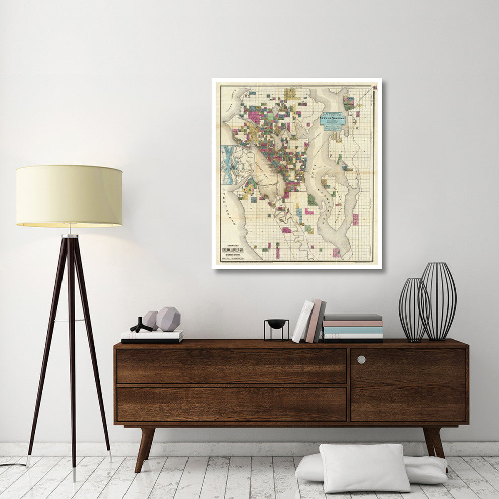 "City of Seattle and Environs, 1890" Print by O.P. Anderson, 41"x46"