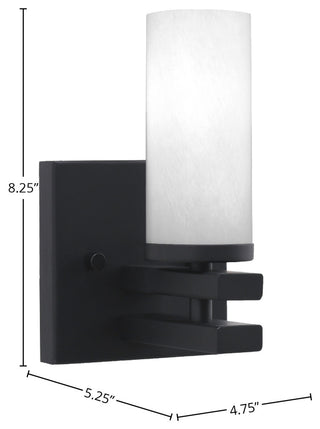 Belmont Wall Sconce, Matte Black Finish, 2.5" White Marble