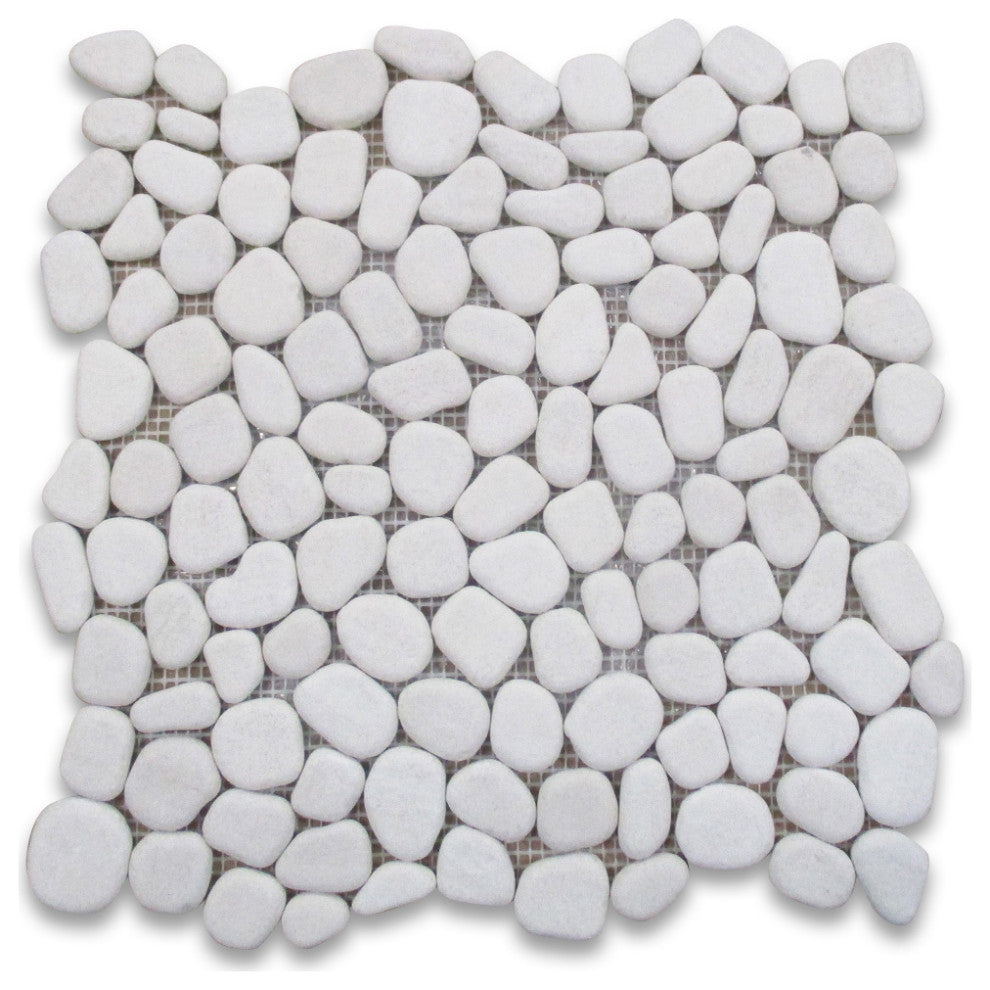 Tumbled Limestone Pebble Golden Beach Moleanos Beige NonSlip Tile, 1 sheet