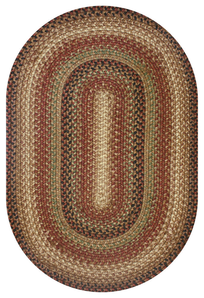 Homespice Decor 6 x 9' Oval Gingerbread Jute Braided Rug