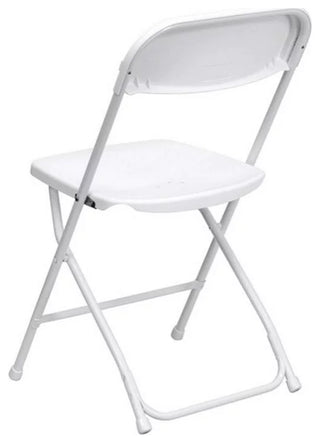 10 Pack Folding Chair, Coated Metal Frame With Plastic Seat & Open Back, White