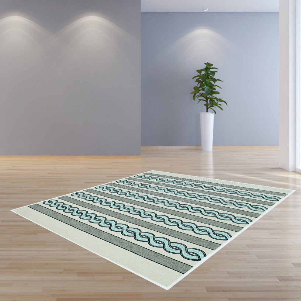 HomeRoots 7' Square UV treated Polypropylene Ivory or Spa Area Rug