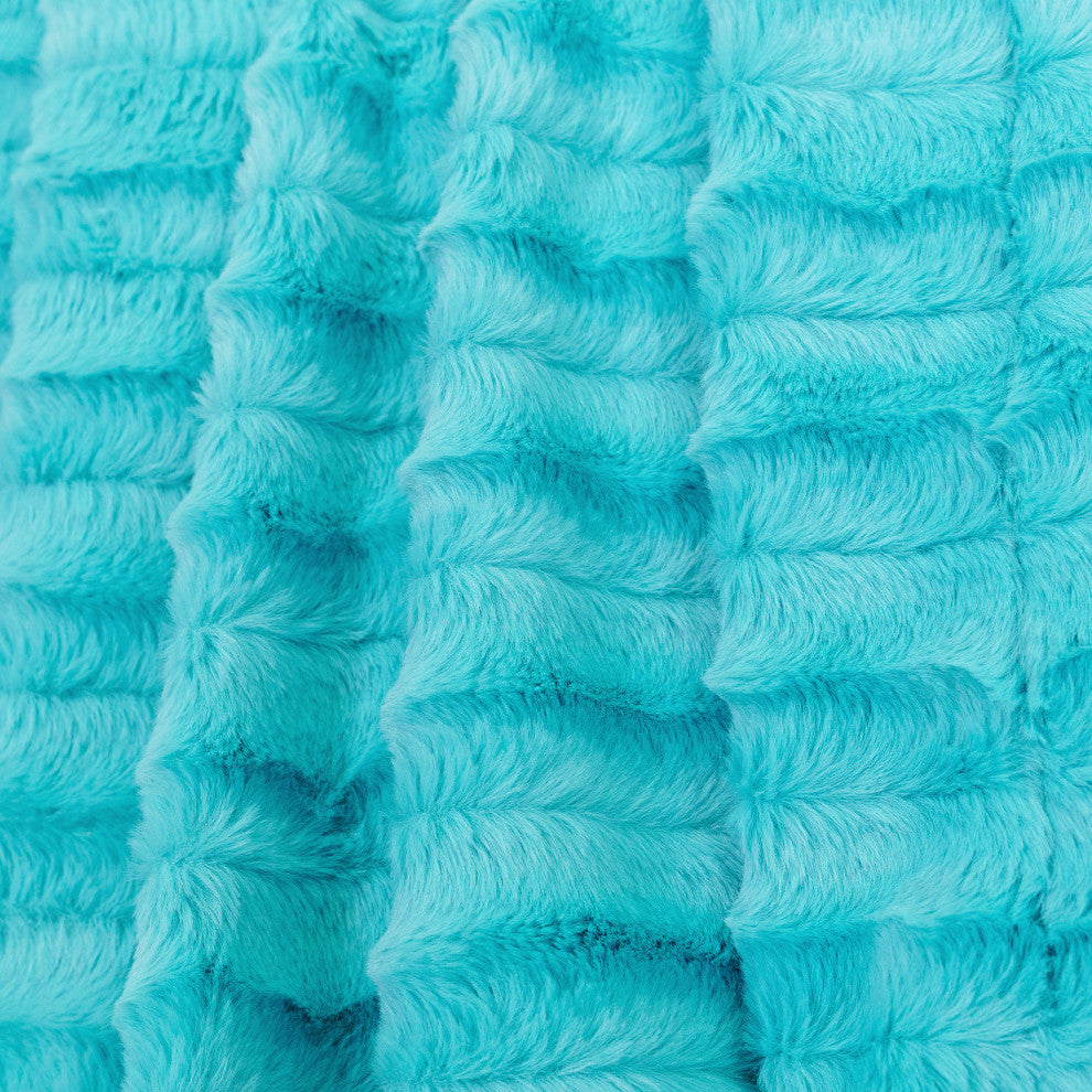 Derby Jumbo Over-Sized Double Sided Faux Fur Throw Blanket, Sky Blue, 60"x80"