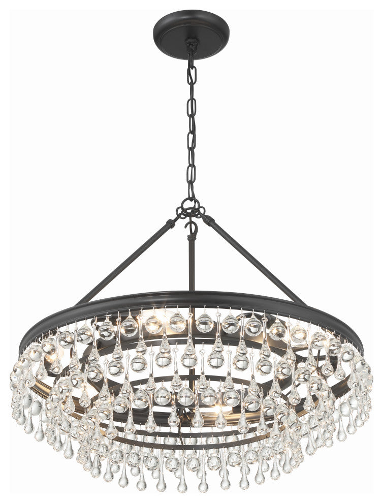 CRYSTORAMA Calypso 6 Light Matte Black Chandelier