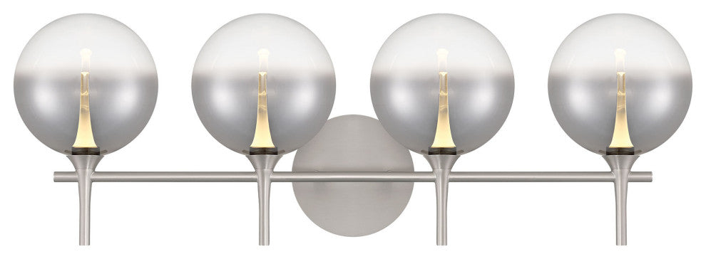 Iissa, Vanity, 4Lt, Satin Nickel, Smoked Glass