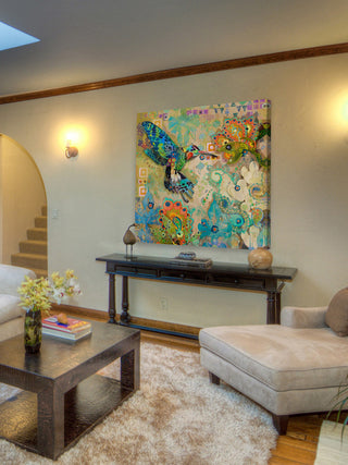"Hummingbirds" Painting Print on Wrapped Canvas