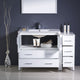 Torino 48" White Modern Bathroom Vanity With Side Cabinet, FFT1030BN