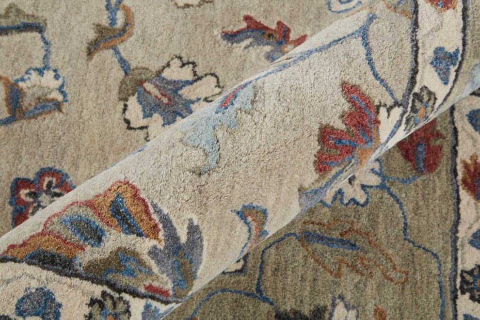 Weave & Wander Mattias Persian Rug, Stone Gray/Red/Blue, 4' X 6'