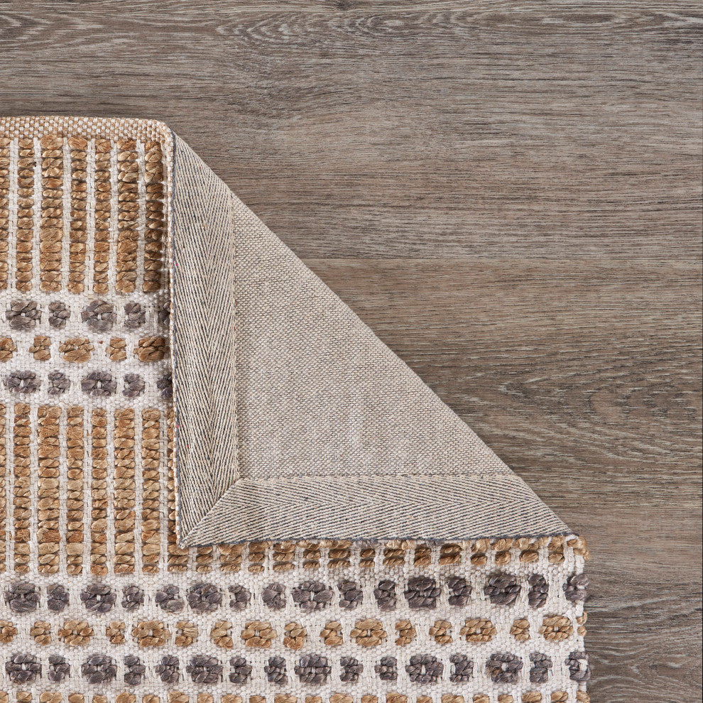 Delightfully Detailed Organic Jute Area Rug, 9' x 12'