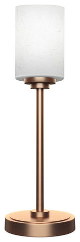 Luna 1-Light Table Lamp, New Age Brass/White Muslin