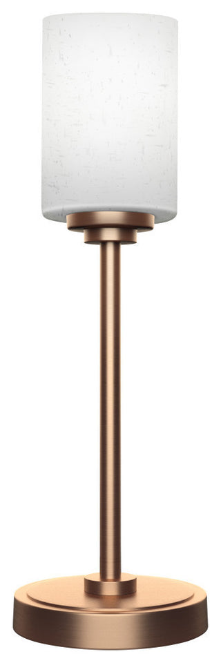 Luna 1-Light Table Lamp, New Age Brass/White Muslin