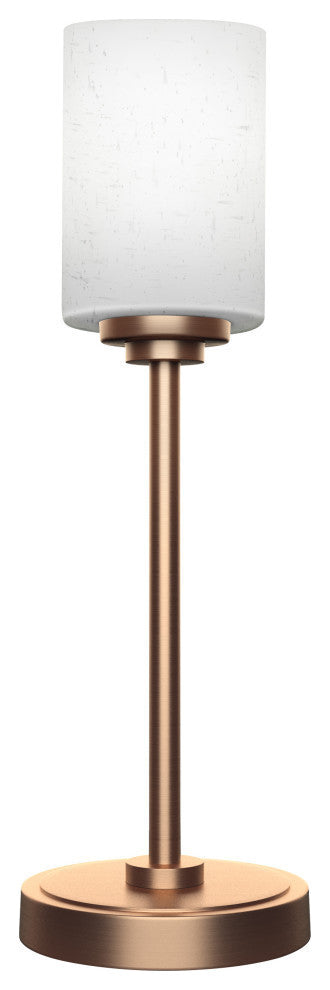 Luna 1-Light Table Lamp, New Age Brass/White Muslin