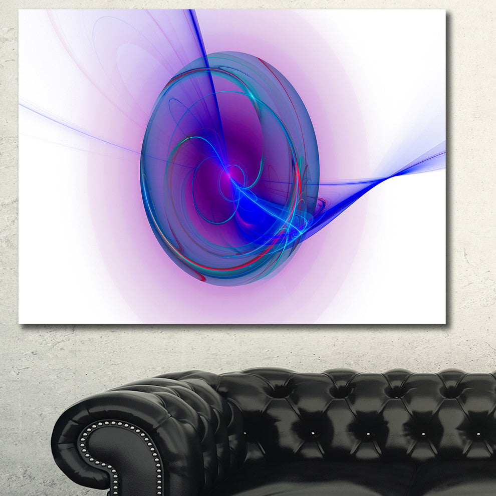 Abstract Blue Fractal Design, Oversized Abstract Canvas Art Print, 60x40