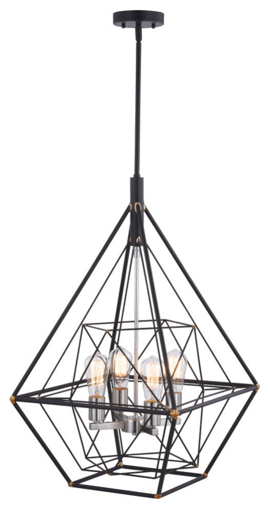 Bartlett 24" 4 Light Pendant Oil Rubbed Bronze with Satin Nickel