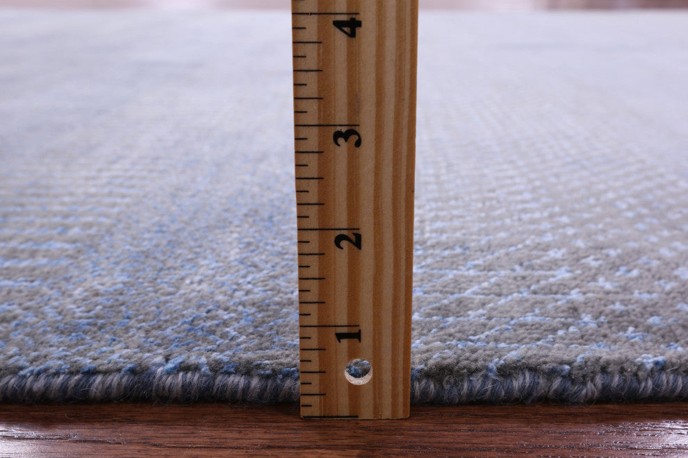 6' 1" X 9' 3" Savannah Grass Handmade Wool and Silk Rug Q11419