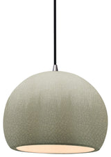 Radiance Small Globe Pendant, Celadon  Frame, Brushed Nickel, LED, Black Cord