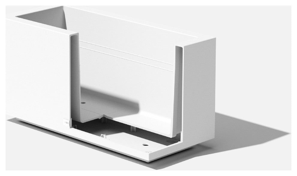 Veradek Block Series Long Box Planter, White, 13"h X 11"w X 25"l