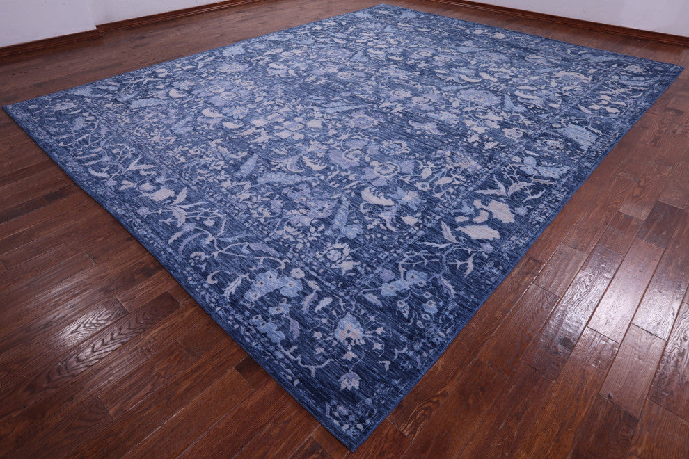 11' 10" X 14' 11" Modern Handmade Wool Rug - Q13048
