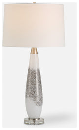 Quinn White & Silver Table Lamp