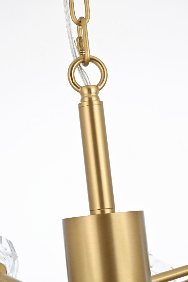 8 Light Pendant, Gold