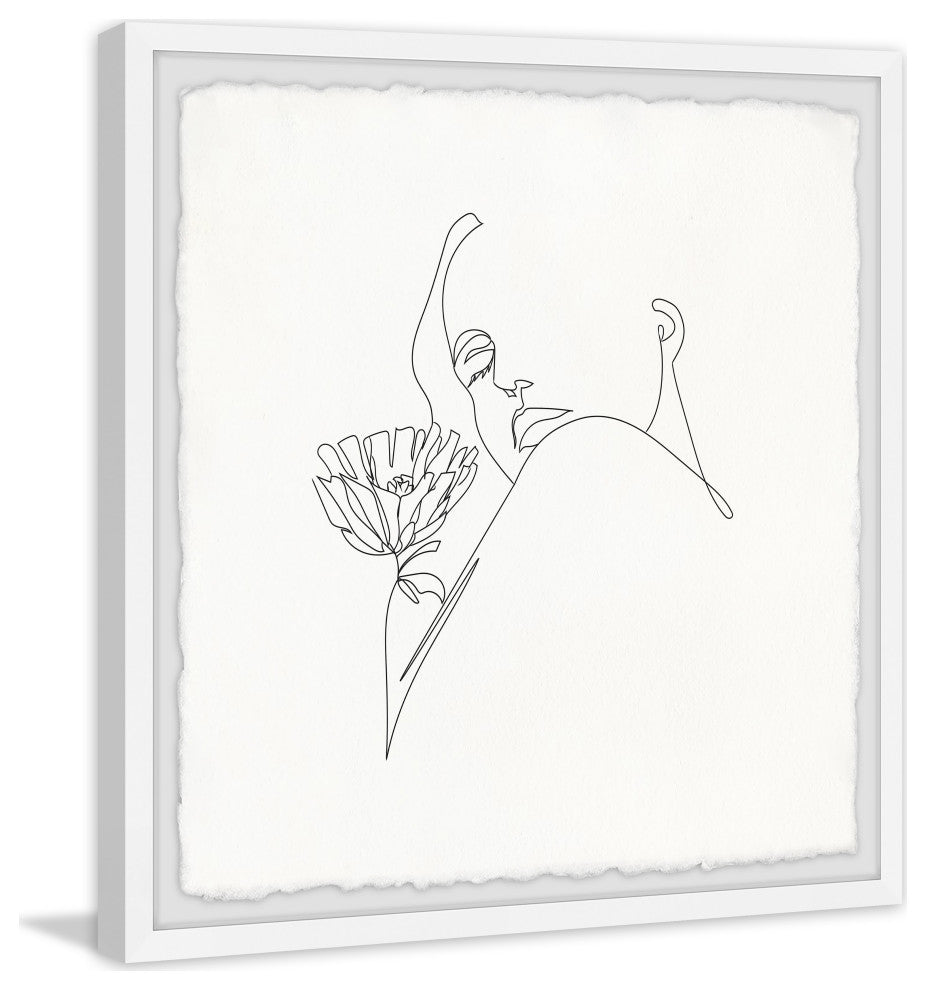 "Flower for You" Framed Painting Print, 32x32