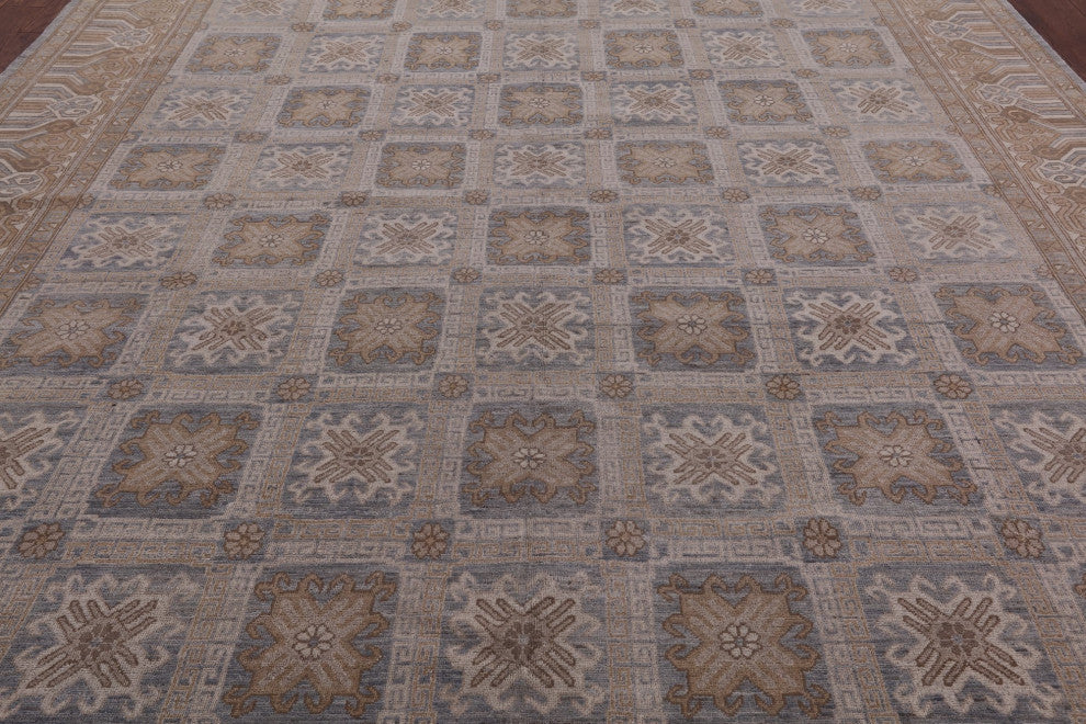 9' 9" X 13' 7" Khotan Hand-Knotted Wool Area Rug Q4277