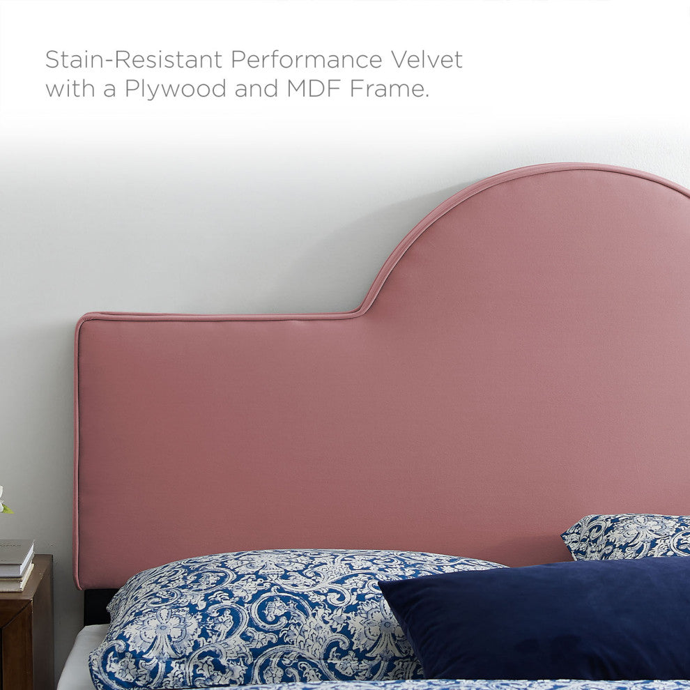 Platform Bed Frame, Queen Size, Pink, Velvet, Modern, Bedroom Guest Suite