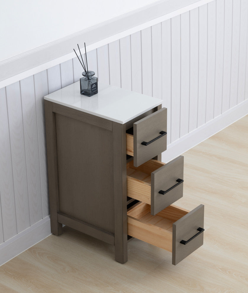 Vanity Art Vanity Cabinet, 12", Driftwood Gray