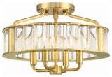 Crystorama Lighting Group FAR-6000 Farris 4 Light 17"W Semi-Flush - Aged Brass