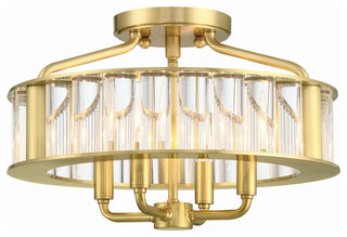 Crystorama Lighting Group FAR-6000 Farris 4 Light 17"W Semi-Flush - Aged Brass
