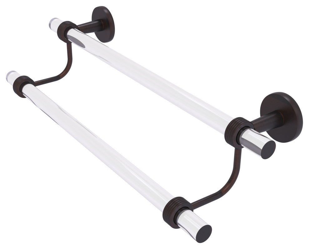 Clearview 30" Double Towel Bar with Groovy Accents, Venetian Bronze