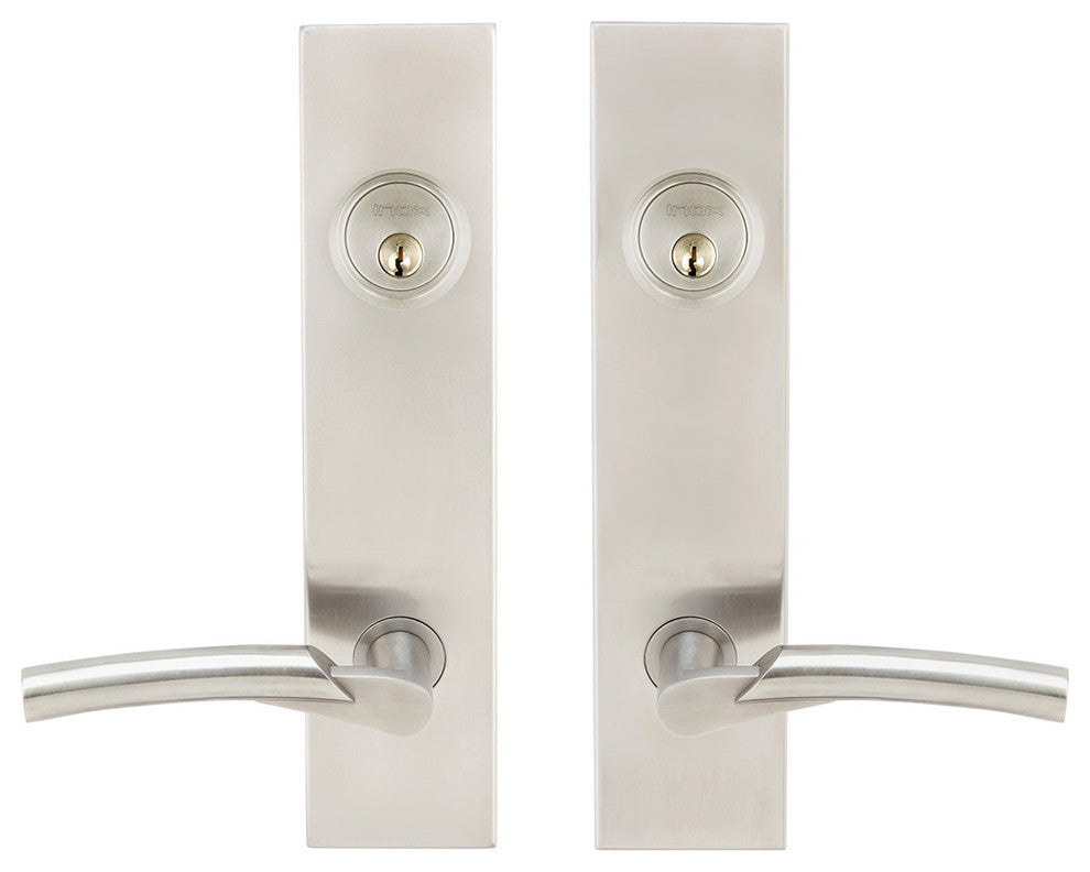 Phoenix Lever, Tubular Entry, Double Cylinder, Satin Stainless Steel